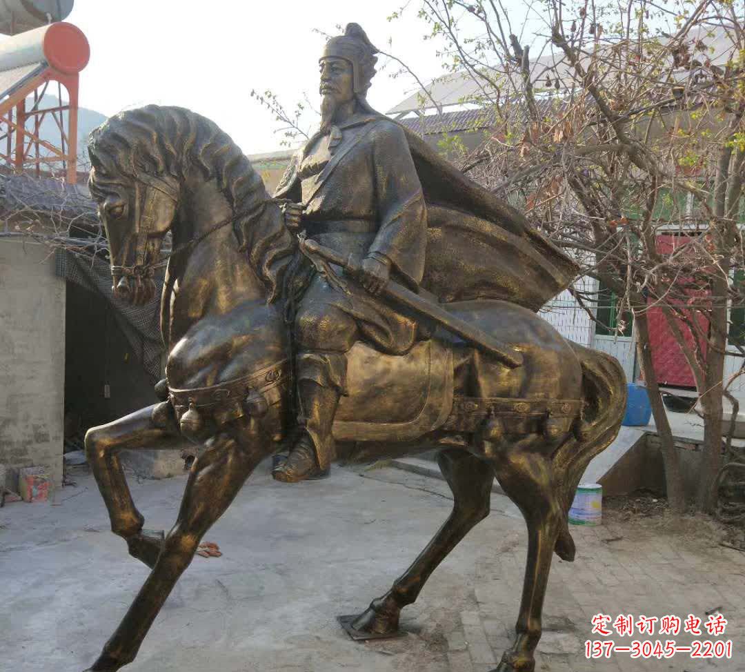 湖南古代骑马人物铜雕塑