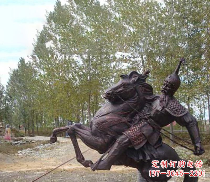 湖南古典风格骑马人物雕塑