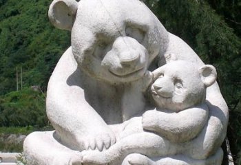 湖南公园装饰熊猫石雕