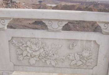 湖南牡丹花浮雕石栏板景观雕塑