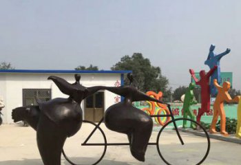 湖南青春无悔，精致自行车雕塑
