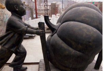 湖南精致男孩铜雕