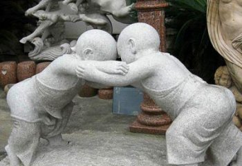 湖南可爱小孩摔跤石雕
