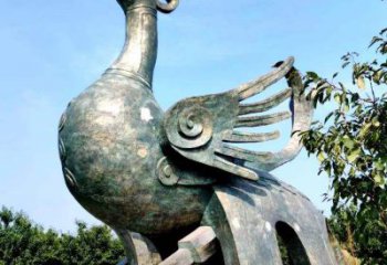 湖南公园园林朱雀铜雕景观雕塑