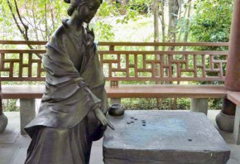 湖南艺术精灵西施下棋情景雕塑