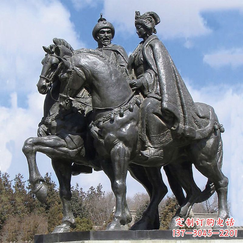 湖南古代人物单于王昭君骑马雕塑