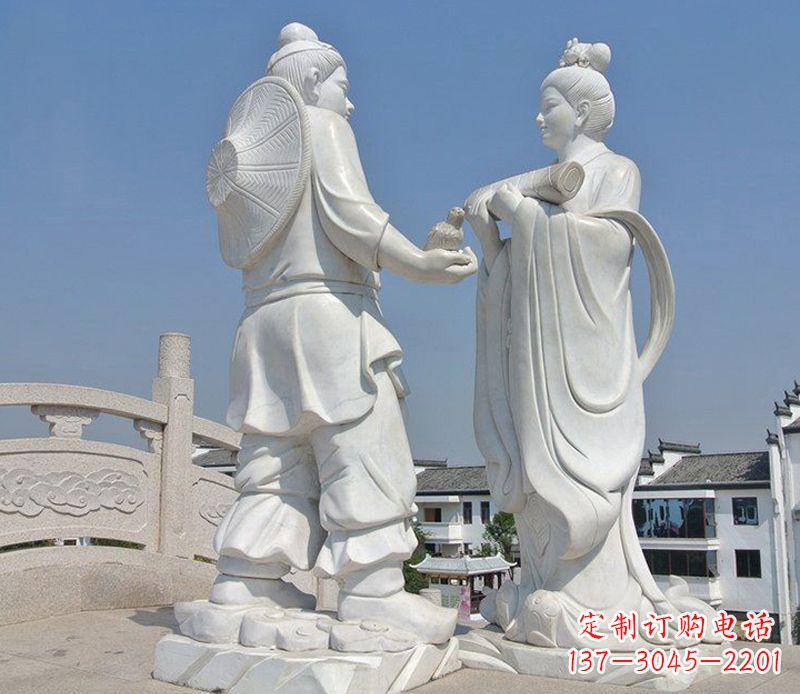 湖南唯美古典,传统牛郎织女石雕