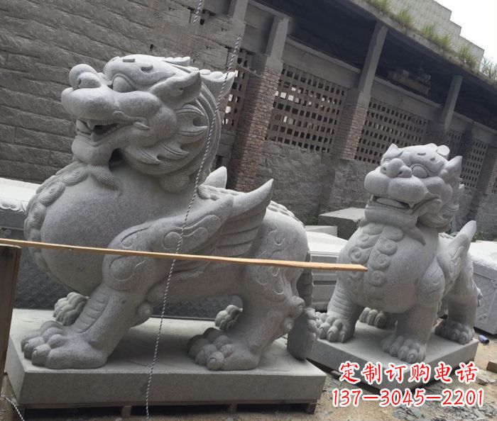 湖南中领雕塑–精美的古代神兽大理石貔貅雕塑