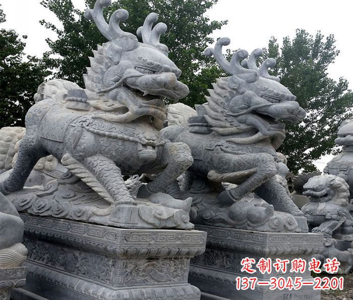 湖南古典精美麒麟雕塑