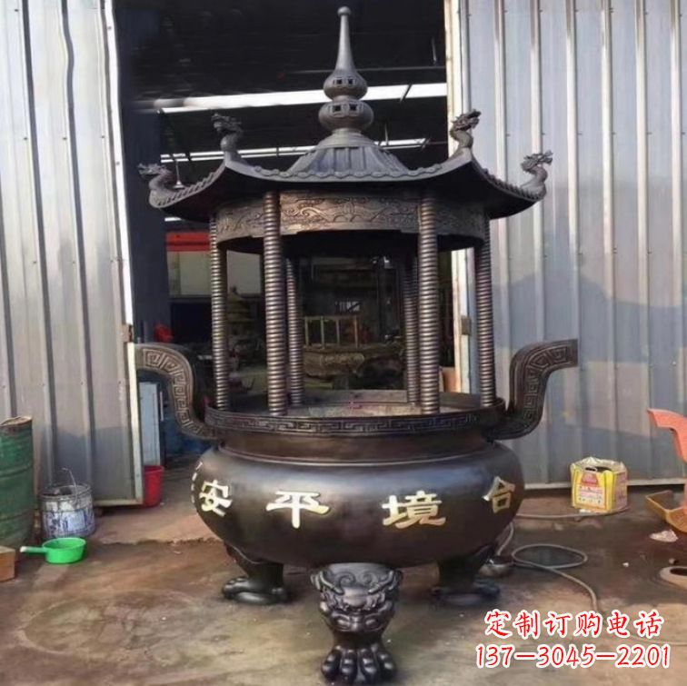 湖南精美古代铜香炉雕塑,成就您的家庭情调