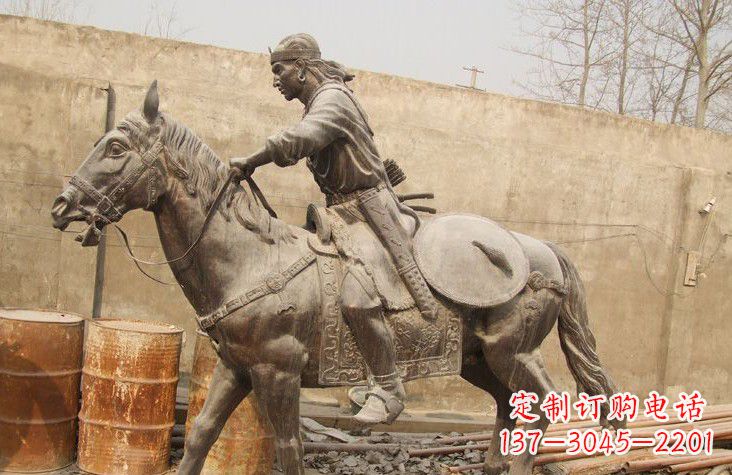 湖南古代战马铜雕塑