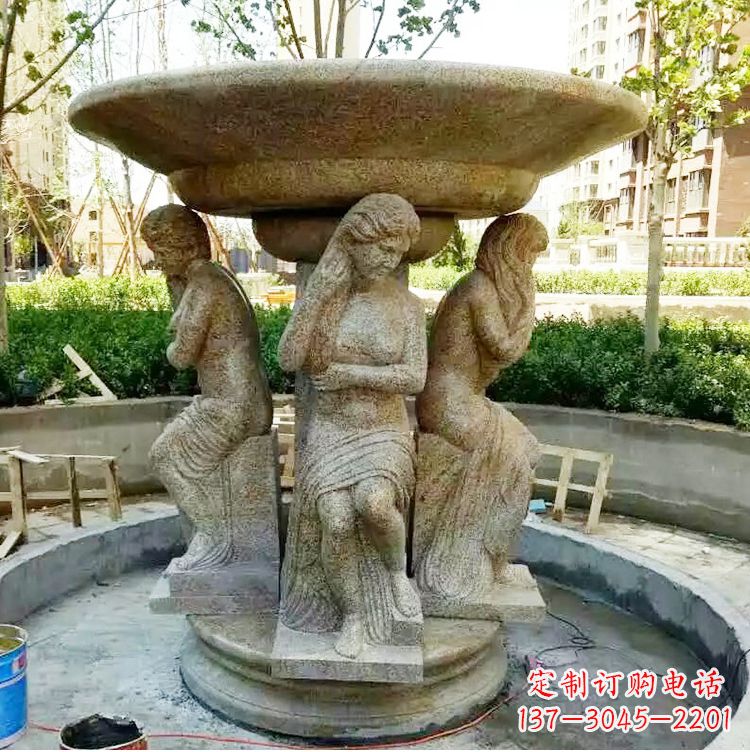 湖南古典石雕喷泉精美雕塑