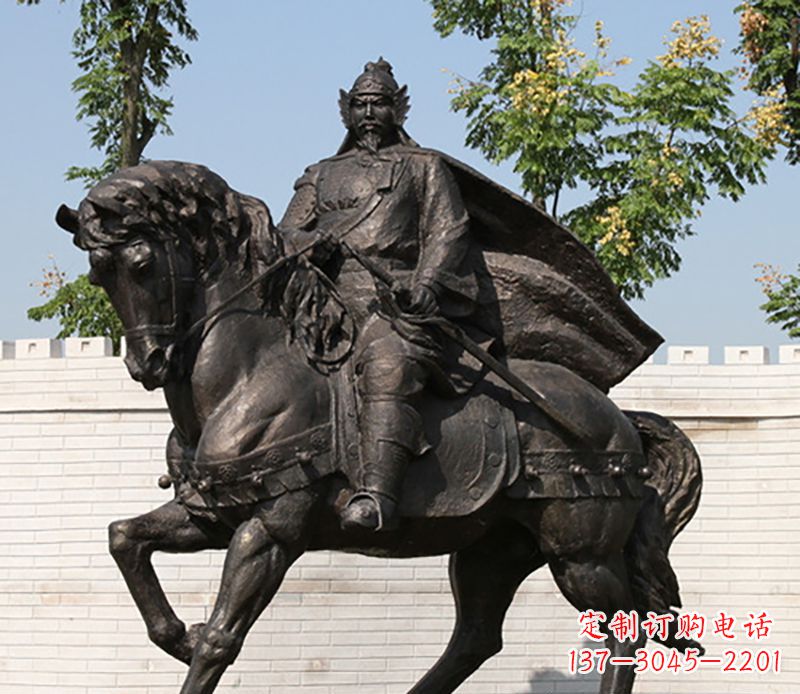 湖南古人将军骑马骑马铜雕