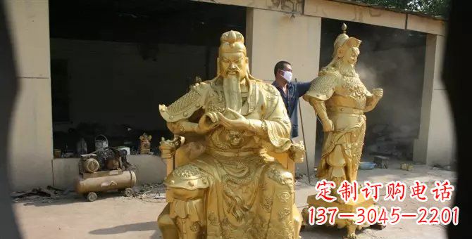 湖南关帝武财神铜雕,瑰丽艺术之美
