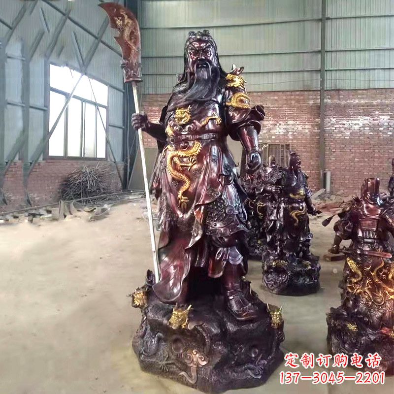湖南国际级铜雕作品--关公关二爷神像