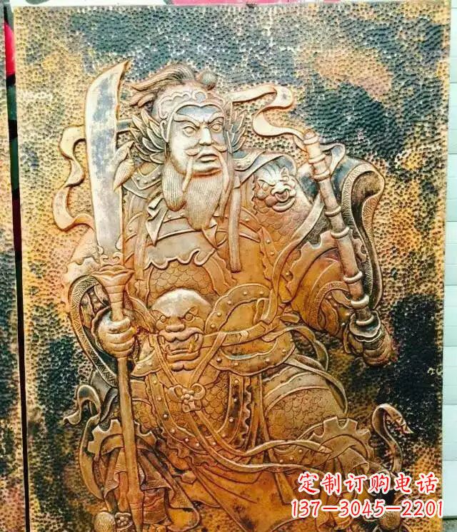 湖南关公黄铜壁画铜浮雕