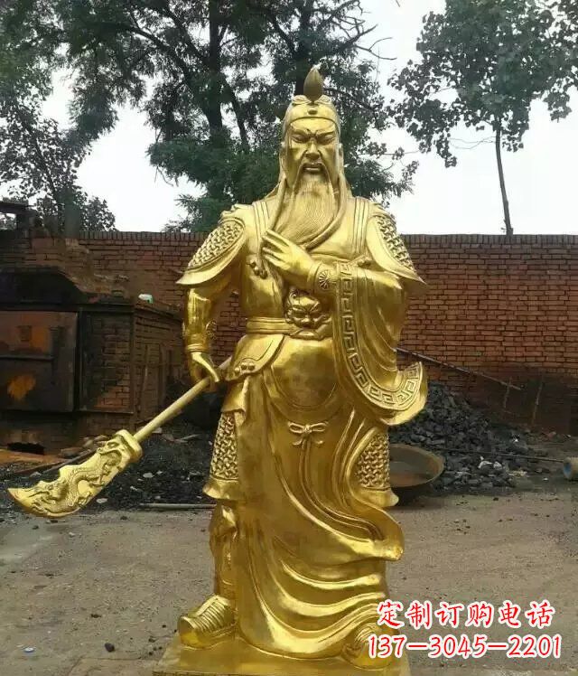 湖南关公提刀武财神铜雕 (5)