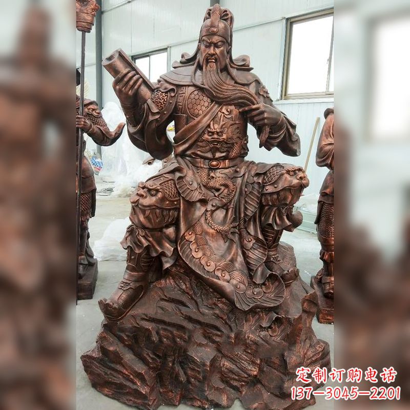 湖南文化历史写照:关羽夜读春秋雕塑