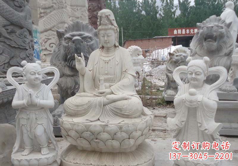 湖南观音菩萨善财童子和龙女雕塑