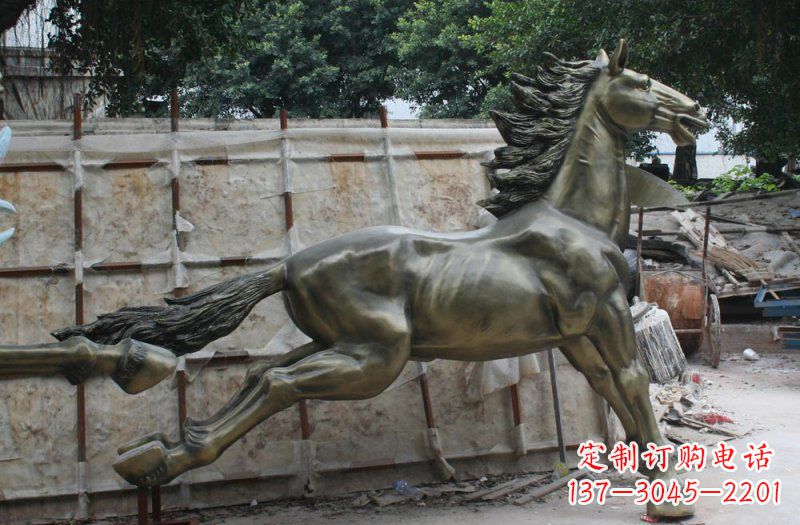 湖南逸致领雕:广场奔马动物铜雕