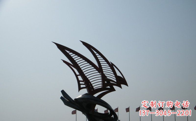 湖南不锈钢手工帆船雕塑