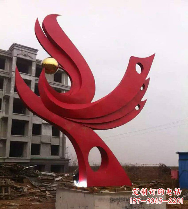 湖南全新抽象凤凰不锈钢雕塑