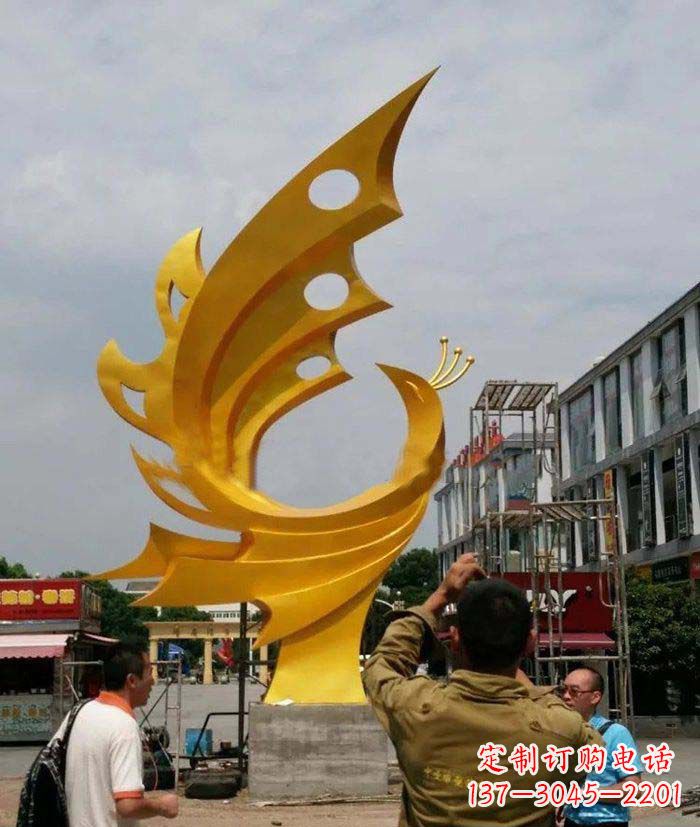 湖南精致大气的不锈钢抽象凤凰雕塑