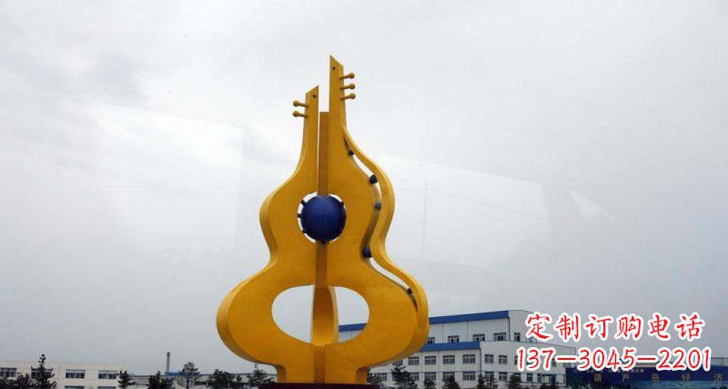 湖南中领雕塑:葫芦琵琶不锈钢雕塑