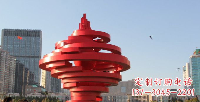 湖南不锈钢抽象火炬雕塑,展现活力与坚强