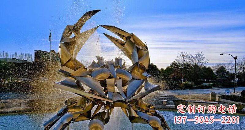湖南优美雅致的不锈钢螃蟹抽象雕塑