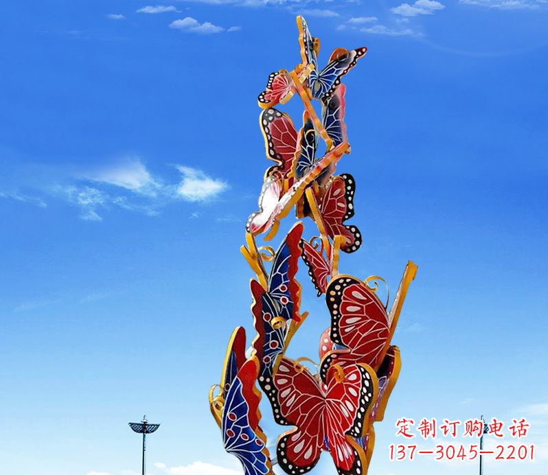 湖南浪漫的不锈钢大型蝴蝶雕塑