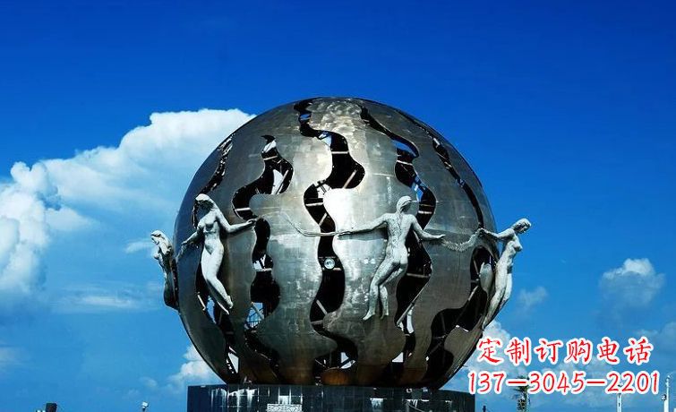 湖南中领雕塑:不锈钢地球雕塑