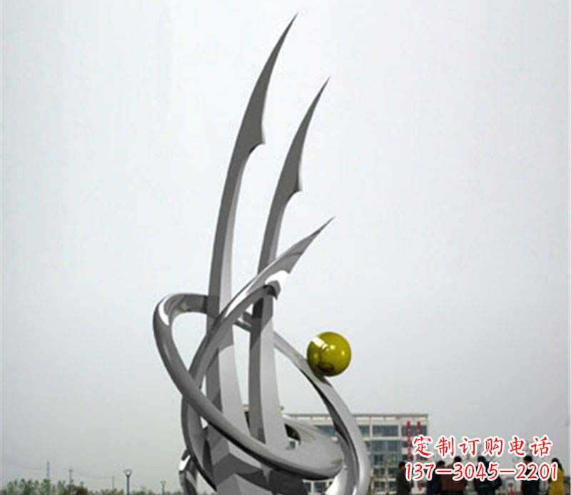 湖南广场不锈钢帆船抽象雕塑