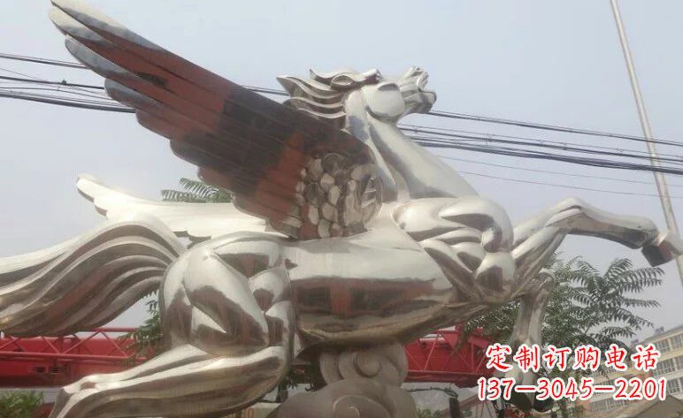 湖南流畅优美的不锈钢飞马雕塑