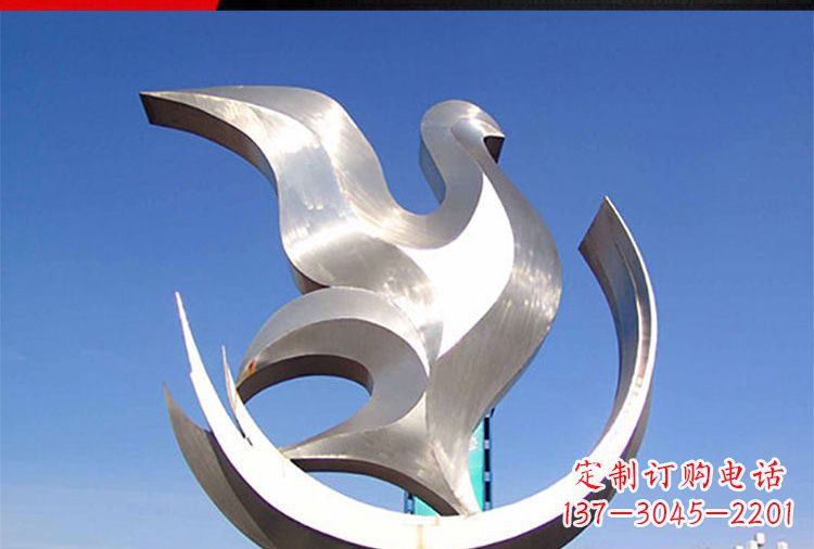 湖南广场不锈钢鸽子摆件雕塑