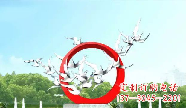 湖南华丽优雅的不锈钢鸽子雕塑
