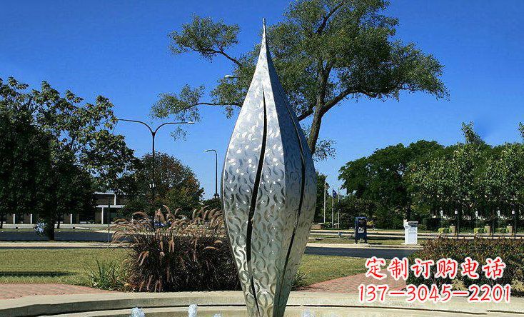 湖南锦绣花骨朵不锈钢喷泉雕塑