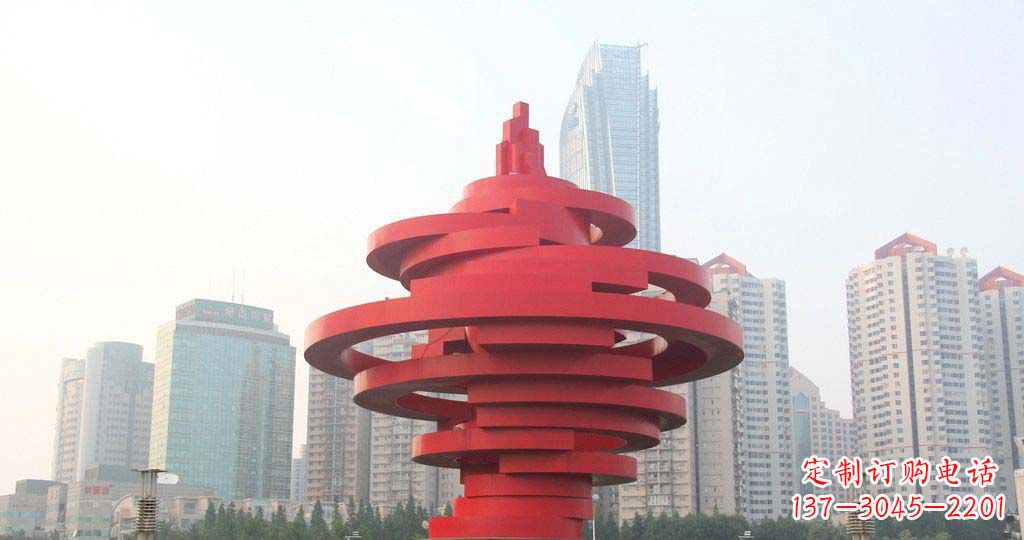 湖南广场不锈钢火炬雕塑