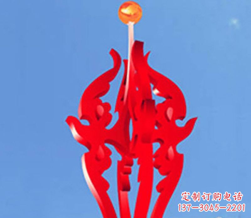 湖南中领雕塑出品:不锈钢火苗抽象雕塑