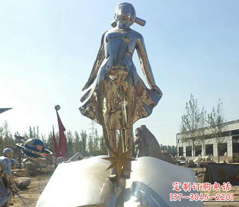 湖南艺术精灵,不锈钢美女雕塑