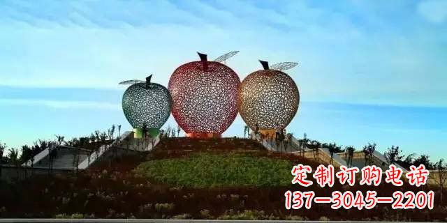 湖南精美大气的不锈钢苹果雕塑