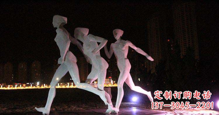 湖南优雅靓丽的女性不锈钢跑步雕塑