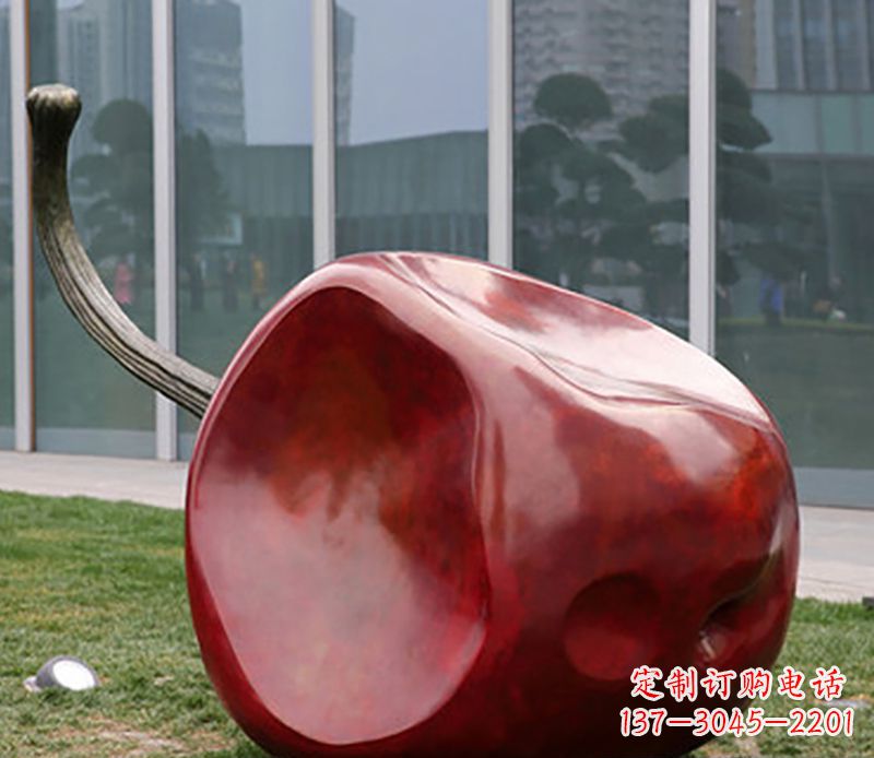 湖南优雅大气的不锈钢苹果雕塑