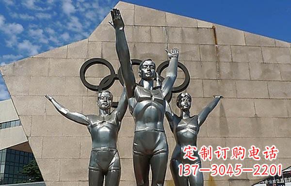 湖南中领雕塑|不锈钢运动员雕塑