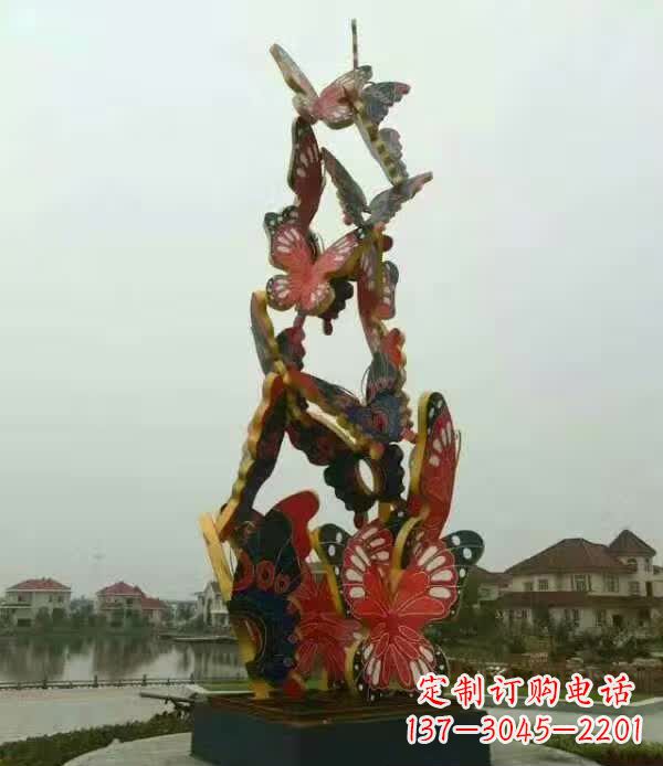 湖南中领雕塑:精美不锈钢蝴蝶雕塑