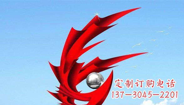 湖南传统凤凰不锈钢雕塑,带来中国传统文化的神秘气息