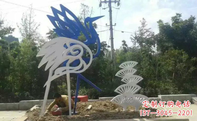 湖南广场抽象天鹅动物不锈钢雕塑