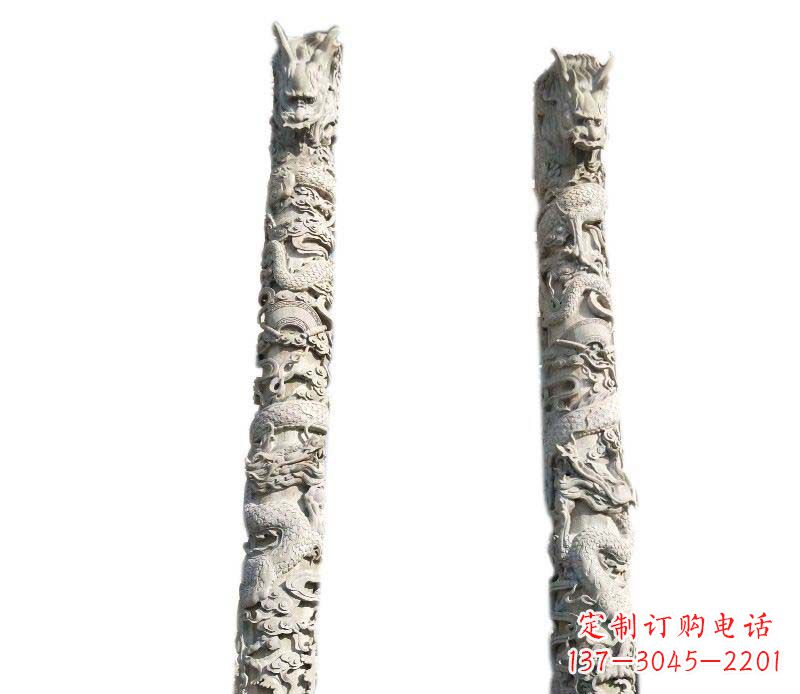 湖南广场大理石龙柱景观石雕