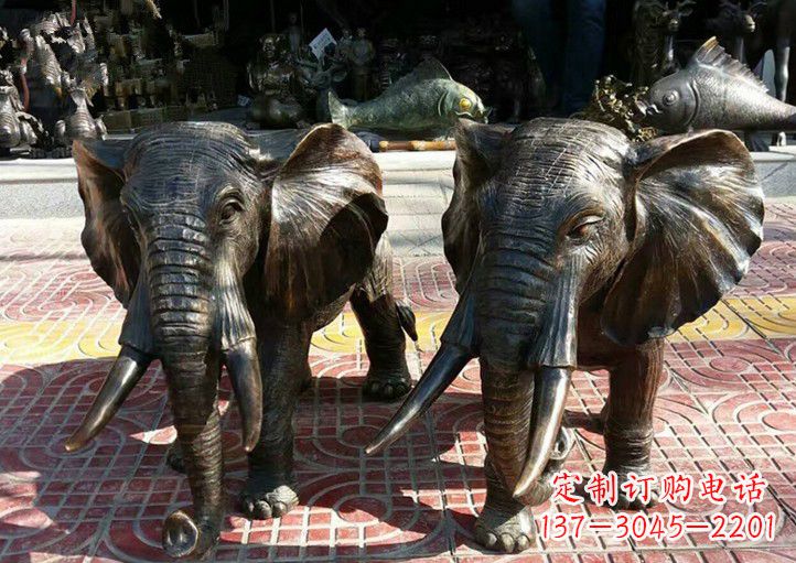 湖南中领雕塑出品:专业定制铜大象雕塑