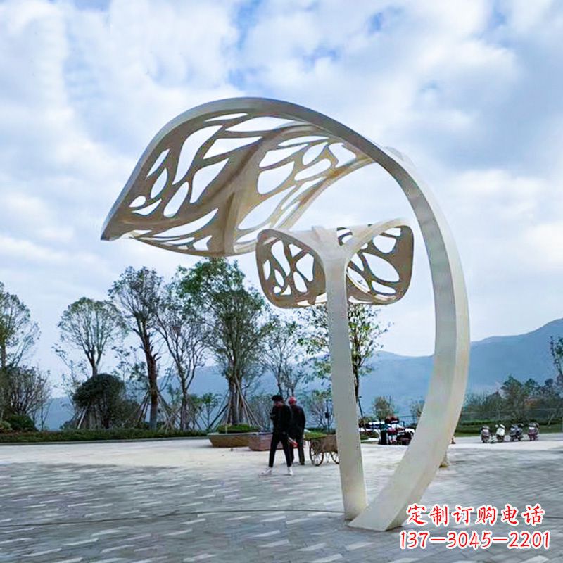 湖南精致的不锈钢树叶雕塑